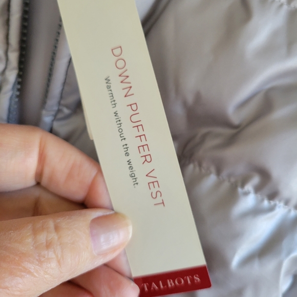 Talbots Womens Quilted Down Puffer  Vest Size 3X silver - Picture 5 of 6